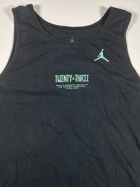 Nike Air Jordan 2XL Tank Top Black Sleeveless Shirt Center Logo Faded Distressed
